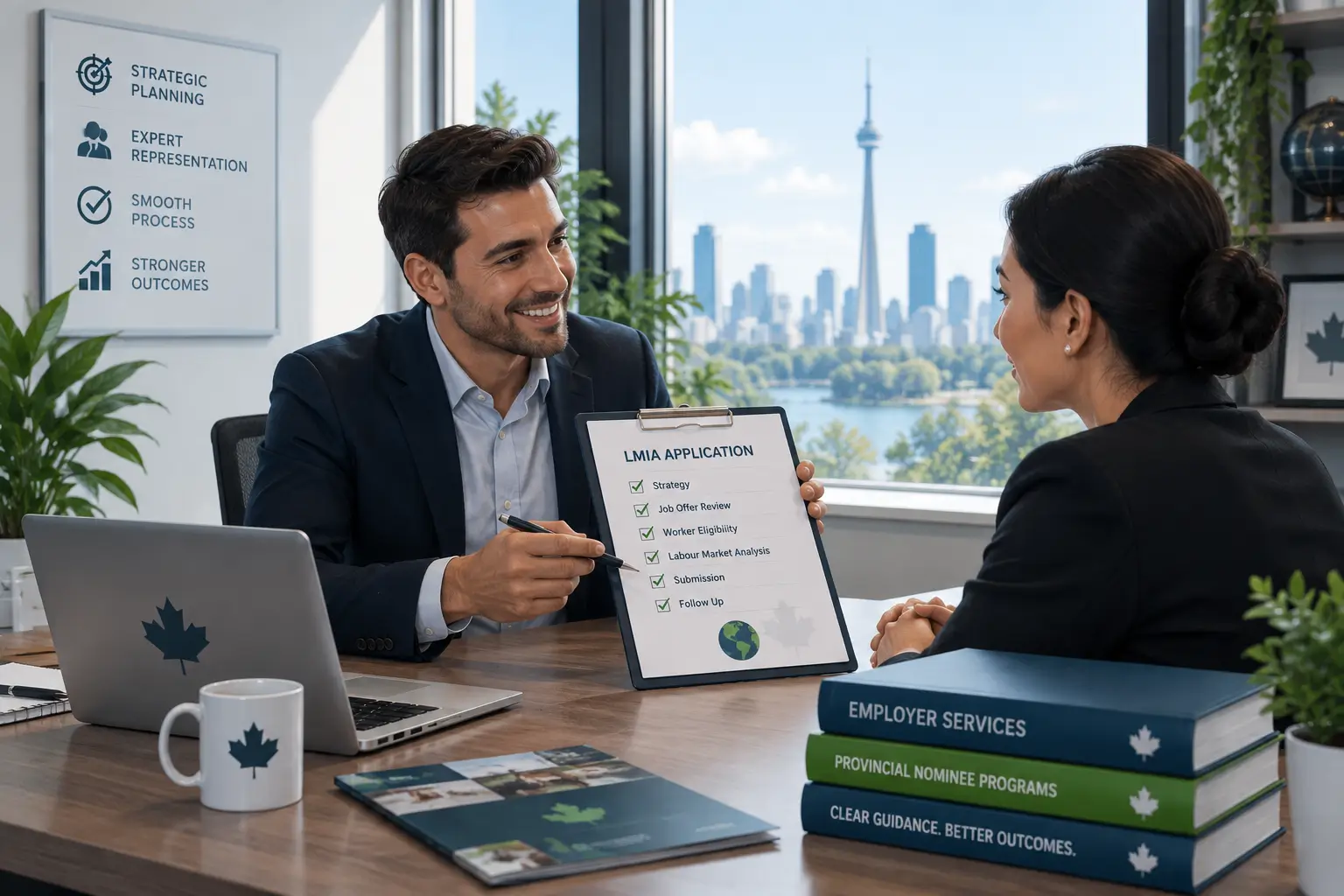Illustration representing Canadian business immigration and LMIA representation